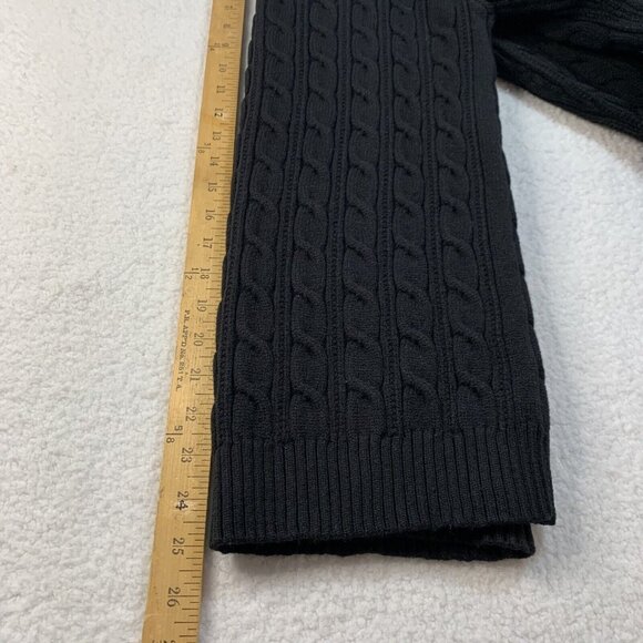 Lynz Pure Women's Cable Knit Modal Blend Long Sleeve Heavy Sweater Size M Black - Picture 7 of 9